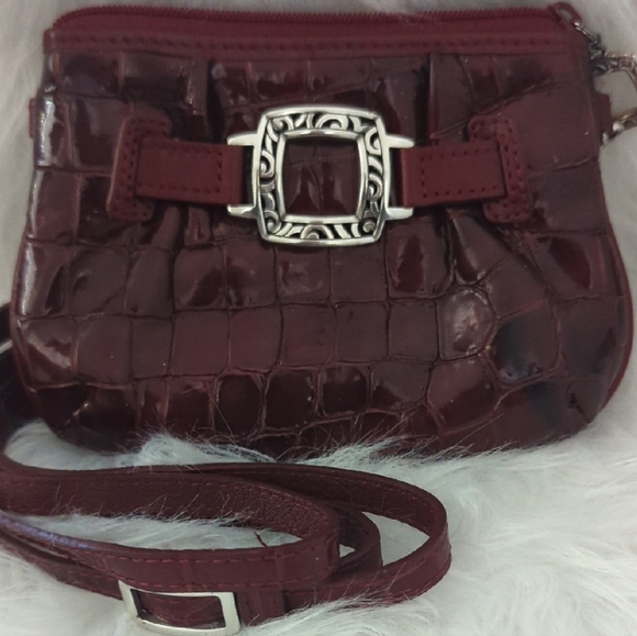 Brighton Y2K Burgundy Croc-Pattern Bag - Picture 2 of 6